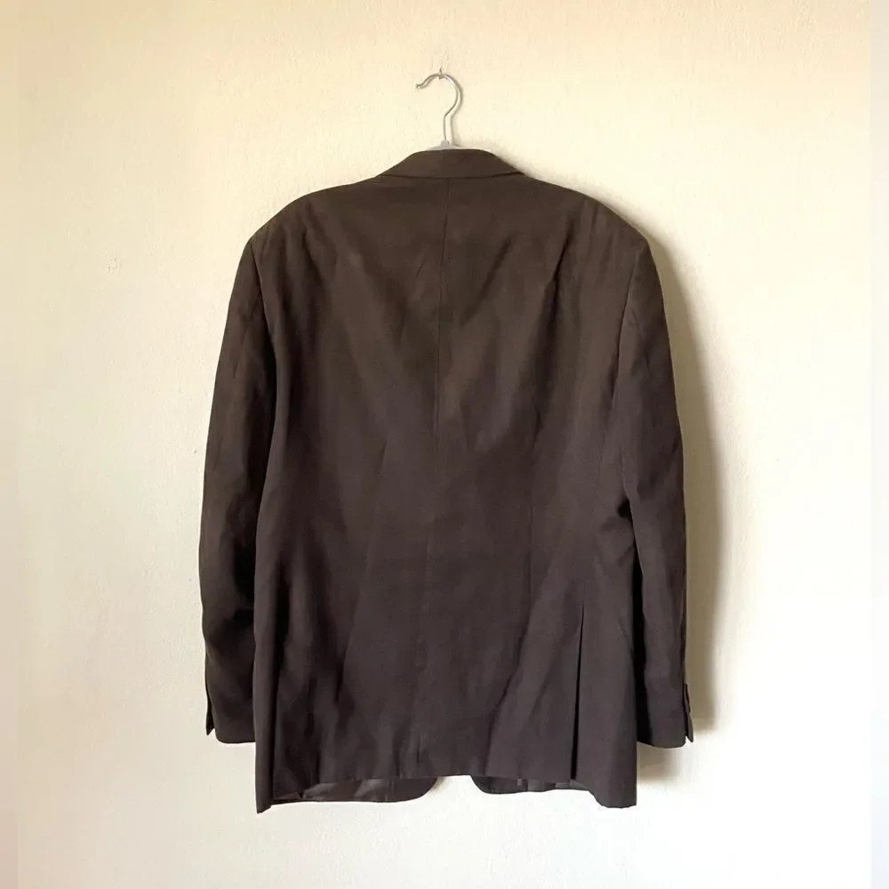 Apt 9 Notch Suede Brown Blazer Collar Faux Size 44L